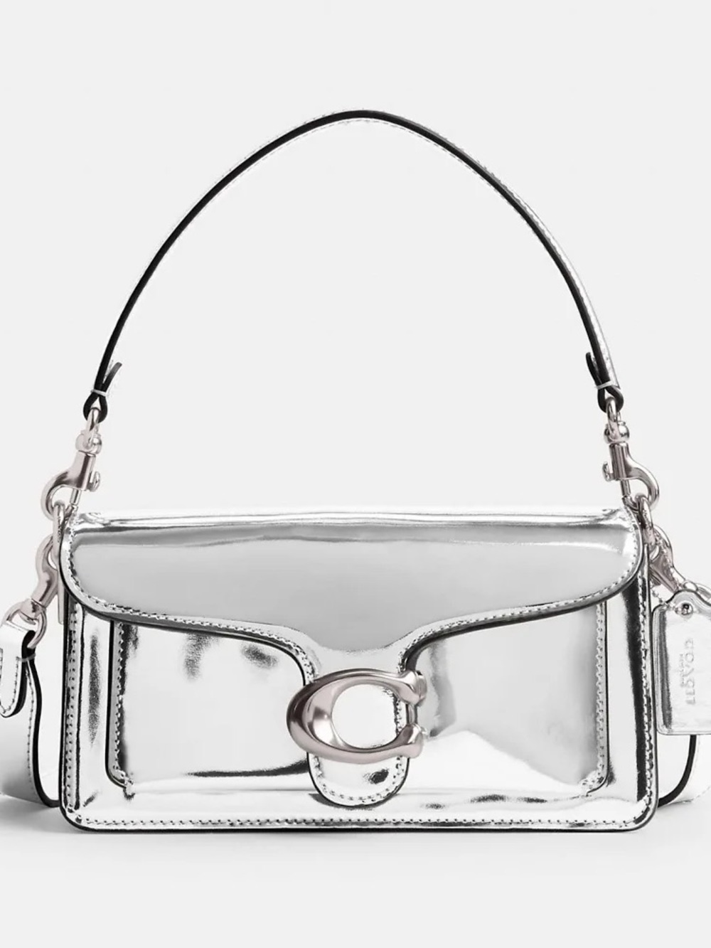 Coach Shine Collection Silver Mini Tabby Top Handle Crossbody Bag